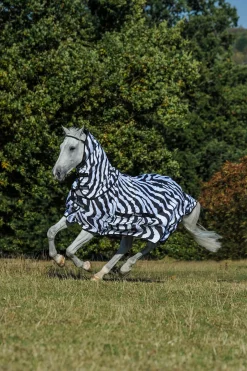 Bucas Sweet-Itch Zebra eksemdekken med fast hals