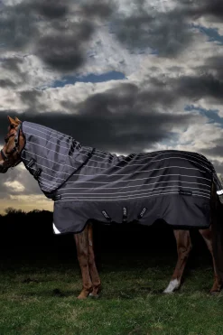 Horseware Amigo Bravo 12 Reflectech Plus, utedekken med avtakbar hals, 100 gram