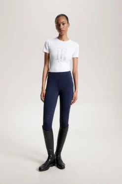 Tommy Hilfiger Equestrian TH Rhinestone skjorte for kvinner