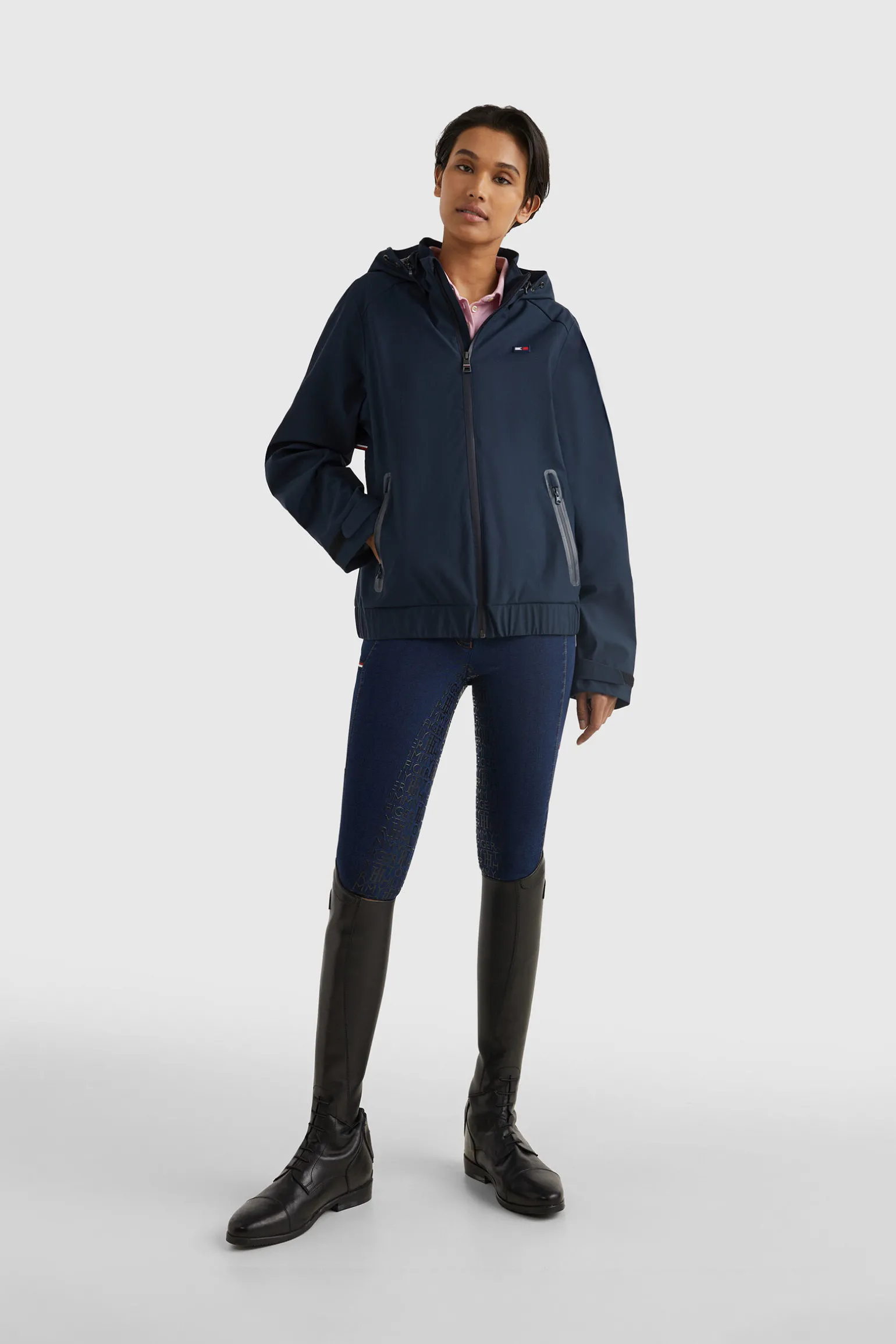 Tommy Hilfiger Equestrian vanntett bomberregnjakke for kvinner